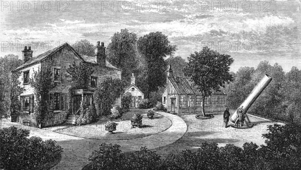 Residence and telescope of James Nasmyth (born 19 August 1808 in Edinburgh, died 7 May 1890 in