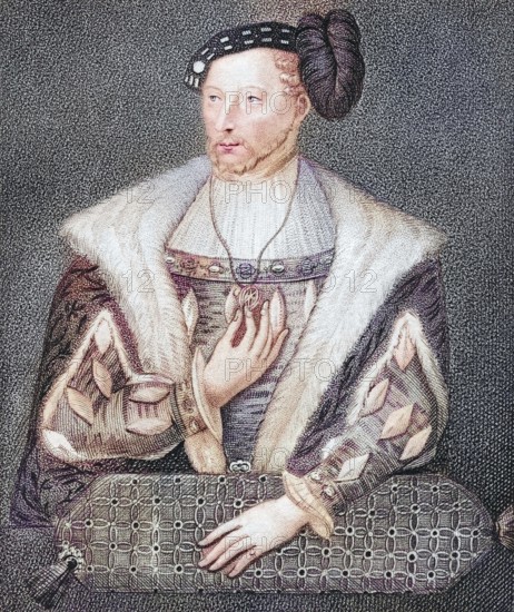 James V, King of Scots, 1512 to 1542, from Iconographia Scotica or Portraits of Famous Personages