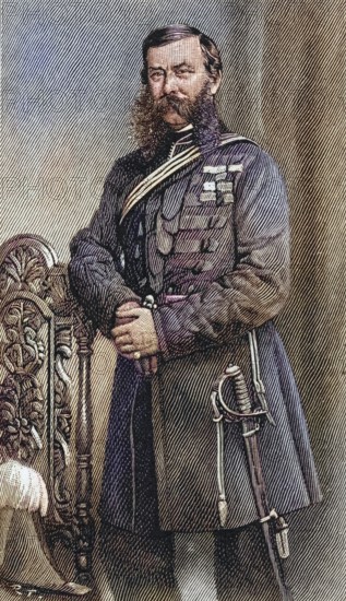 Field Marshal Sir John Linthorn Arabin Simmons, 1821 to 1903, British soldier. From the Strand