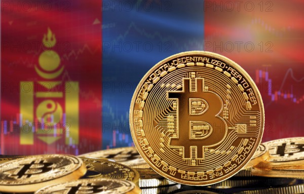 Investors in cryptocurrency and Blockchain Technology in Mongolia, Concept. Bitcoin with Mongolia