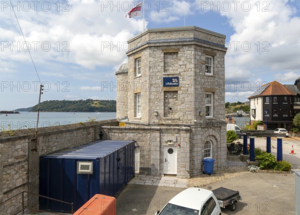 Historic RNLI lifeboat station building, Old Custom House, Millbank marina village, Plymouth,