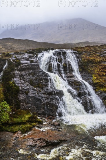 Glencoe Waterfall, Glencoe Valley, Argyll, Scotland, United Kingdom