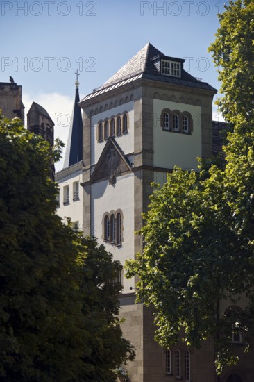 Max Planck Institute for Mathematics, church tower of Bonn Minster and Sterntor on Bottlerplatz