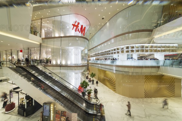 Floors with luxury shops, IconSiam shopping centre, Khlong San district, Thonburi, Bangkok,