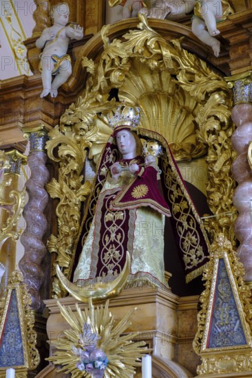 Main altar with picture of grace, chapel of grace with rococo furnishings, pilgrimage church of the
