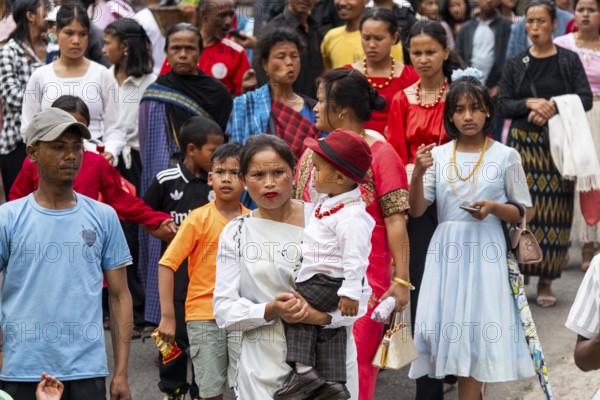 JOWAI, INDIA - JULY 14: People from the Pnar community attend the Behdienkhlam festival in Jowai,