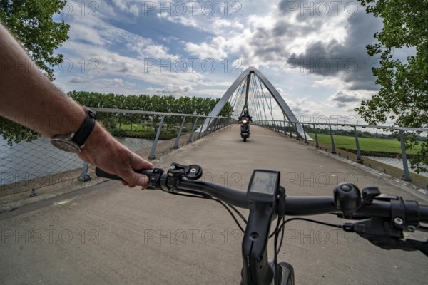 The Liniebrug, bicycle and pedestrian bridge over the Amsterdam-Rhine Canal near the village of