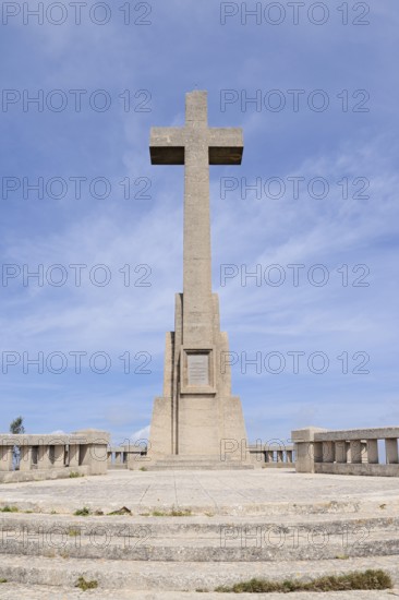 Stone cross at the Santuari de Sant Salvador monastery, Puig de Sant Salvador near Felanitx,