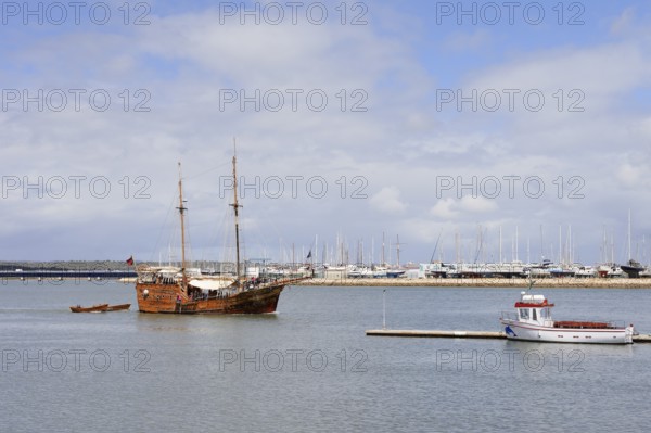 Sailing ship Santa Bernarda in the harbour of Portimao, Algarve, Portugal