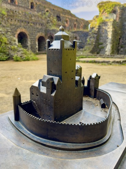Small metal model of the original fortress building Schloss Burg of the imperial palace of Emperor