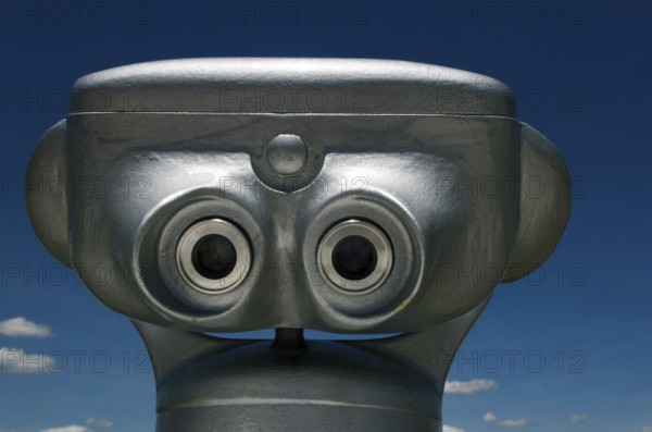 Visitors can easily spot the coin-operated binoculars in Auvergne, France, inviting people to enjoy