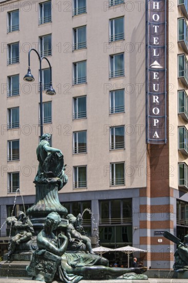 Providentiabrunnen or Donnerbrunnen, designed by Georg Raphael Donner, on the Neuer Markt in the