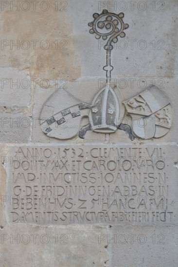 Coat of arms and tombstone of Johannes von Fridingen, 1458 to 1534, last abbot of Bebenhausen