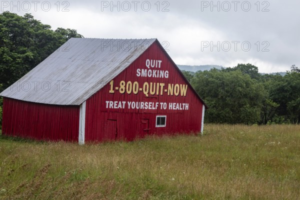 Marlinton, West Virginia - A barn in rural West Virginia is painted with an anti-smoking message.