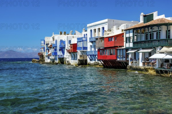 Mykonos, Cyclades, Greece - Little Venice is a picturesque neighborhood in Mykonos Town with