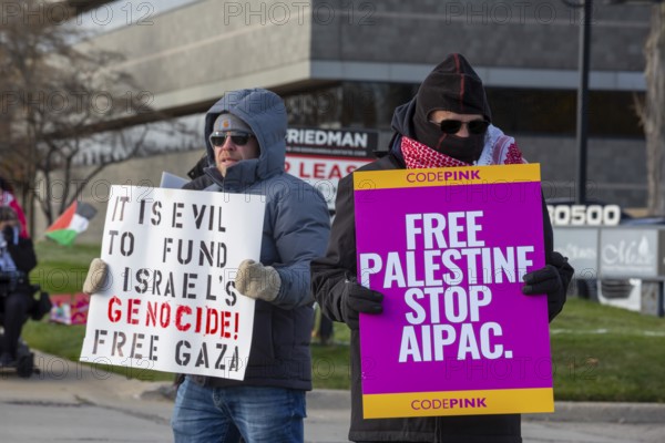 Farmington Hills, Michigan USA - 10 November 2025 - Activists picket U.S. Senator Haley Stevens'