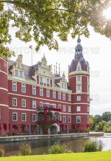 New Muskau Castle, Muskauer Park, UNESCO World Heritage Site, Bad Muskau, Upper Lusatia, Saxony,