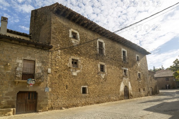 Casa de los Bentura medieval village of Longás, Val d'Onsella, Zaragoza province, Aragon, Spain