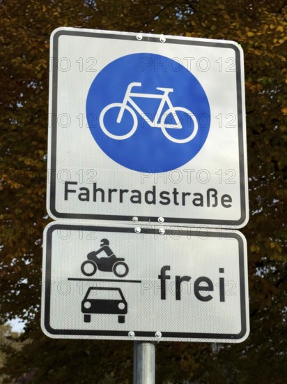 Above road sign 244.1 bicycle road at the beginning of a road intended for cycling, including