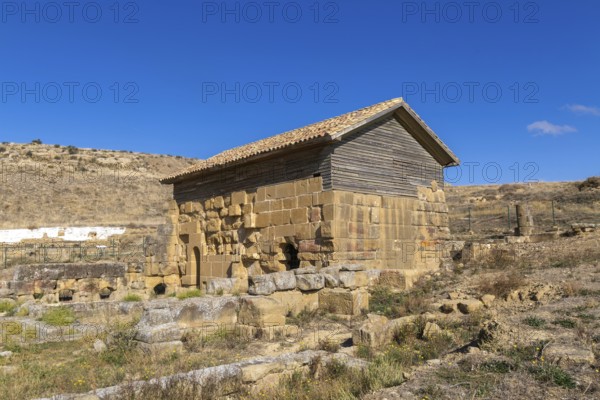 Bathhouse, ternas romanas de los bañales, Roman town of Los Banales, near Layana, Zaragoza
