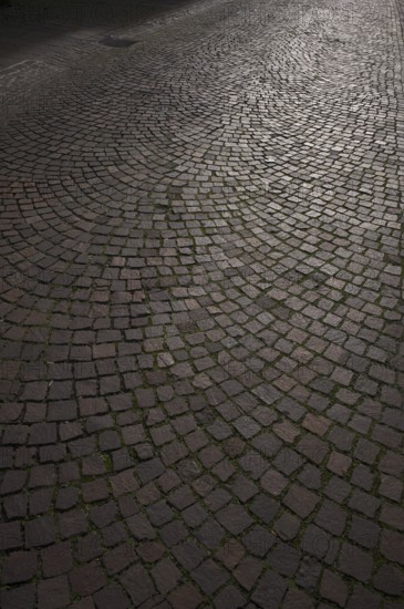 Cobblestones, street pavement, pedestrian zone, old town, Bietigheim-Bissingen, Baden-Württemberg,