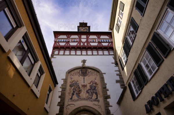Fallgatternische Hirgenstangenwappen der Grafen von Württemberg, Unteres Tor, Stadttor,