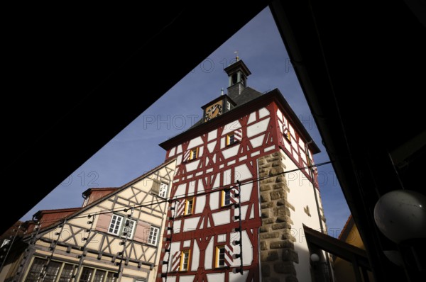 Unteres Tor, Stadttor, half-timbered house, Bietigheim-Bissingen, Baden-Württemberg, Germany