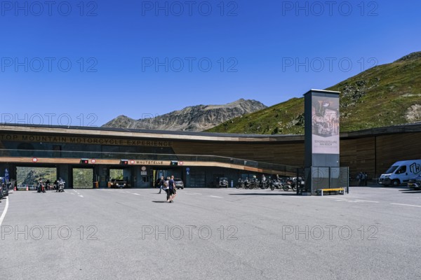 Toll station and rest area, so-called Top Mountain Crosspoint, at Timmelsjoch in Hochgurgl, Gurgl,