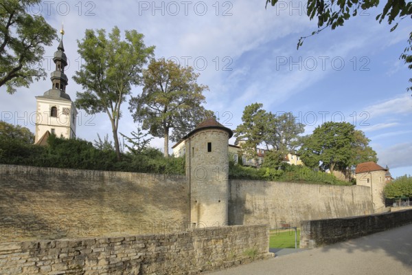 St. Salvator church tower, powder tower on the historic city wall, towers, city fortifications,