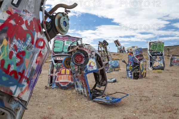 Goldfield, Nevada - The International Car Forest of the Last Church. Artist Mark Rippie has