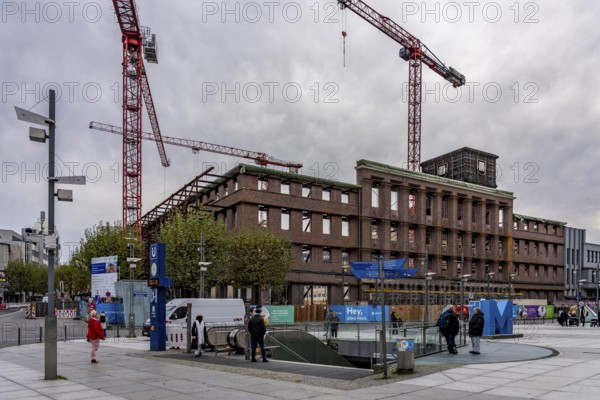 Construction site of the House of Knowledge project, in Bochum, a brick building orphaned for many