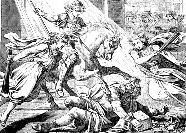 Heliodorus wants to plunder the temple treasure, Second Book of Maccabees, chapter 3, Heliodorus,