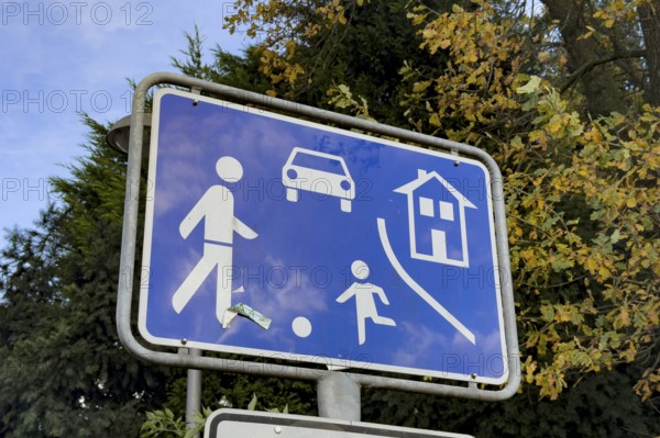 German road sign 325.1 marks the beginning of traffic-calmed area Traffic calming in a closed