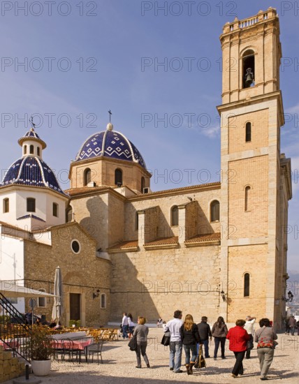 La Plaza, old town, church square, tourists, parish church, Nuestra Virgen de Consuelo, landmark of