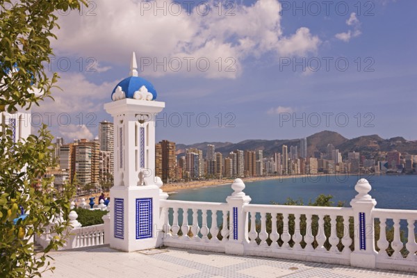 View from Balcon del Mediterraneo, observation deck, Benidorm, Costa Blanca, Spain