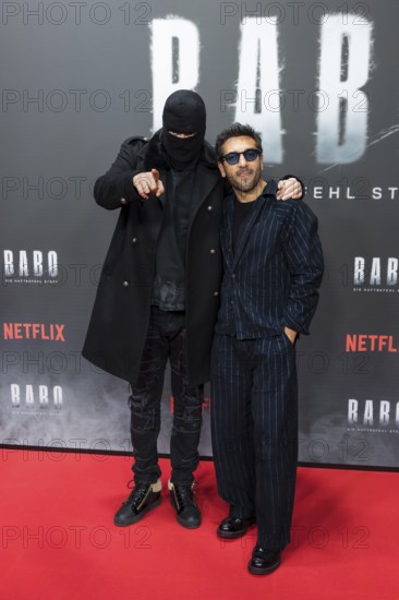 Aykut Anhan aka arrest warrant and Elyas M'Barek at the premiere of the Netflix film Babo in the