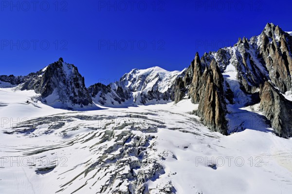 View of the mountains from the Télécabine Panorama Railway, La Tour Ronde, Mont Blanc, Le Mont