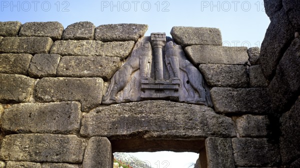 Lion Gate, Mycenae, archaeological site, UNESCO World Heritage Site, Mycenae, Mycenae, important