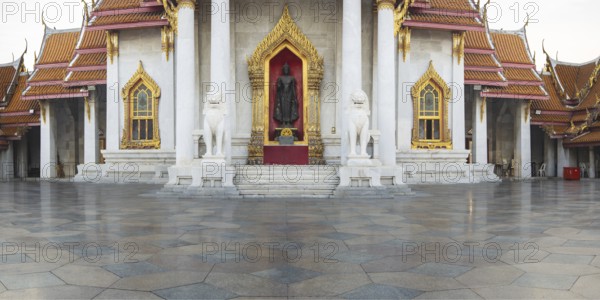 Marble temple, made of Carrara marble, Wat Benchamabopit, back of Ubosot, Buddhist temple in the