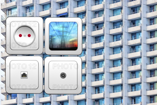 Symbolic image, power supply, lack of power lines, network security, energy transition, nuclear