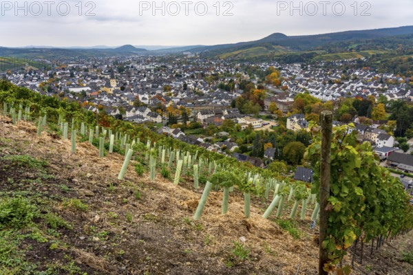 View of the old town of Ahrweiler, renovated, restored, partly rebuilt after the flood in the Ahr