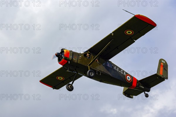 An aircraft of the type Max Holste MH.1521 Broussard with the registration F-GPRN during an air