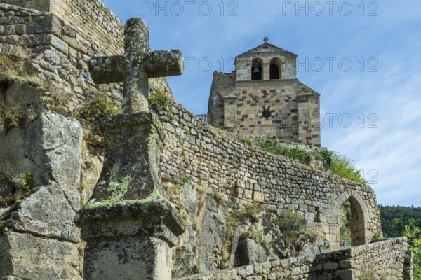 Saint Andre de Chalencon village. Chapel of Chalencon. Haute Loire. Auvergne Rhone Alpes. France