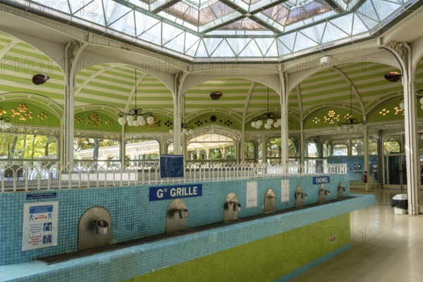 Vichy, listed as World Heritage by UNESCO. Sources hall. Allier department. Auvergne Rhone Alpes.