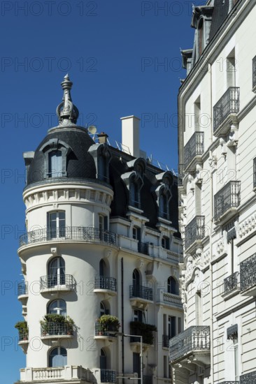Vichy, listed as World Heritage by UNESCO. The old Astoria Palace hotel. Allier department.