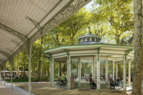Vichy, isted as World Heritage by UNESCO. Pavillon in Parc des sources. Source Park. Allier.