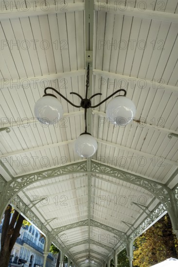 Vichy. listed as World Heritage by UNESCO. Covered gallery. Source Park. Allier. Auvergne Rhone