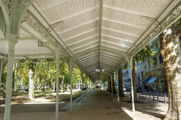 Vichy. listed as World Heritage by UNESCO. Covered gallery. Source Park. Allier. Auvergne Rhone