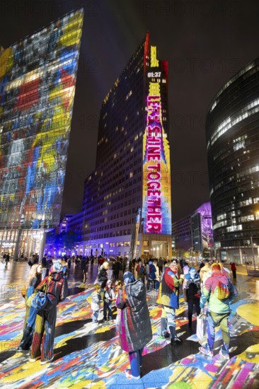 Potsdamer Platz, 21st BERLIN FESTIVAL OF LIGHTS, motto Let's Shine Together, light installations, 8