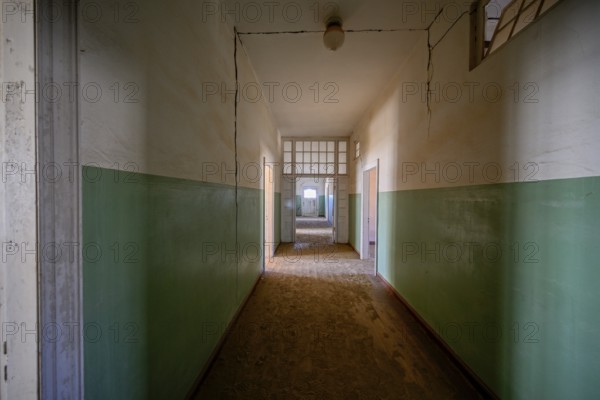 Former hospital full of sand, Kolmanskop, restricted diamond area, Karas region, Namibia